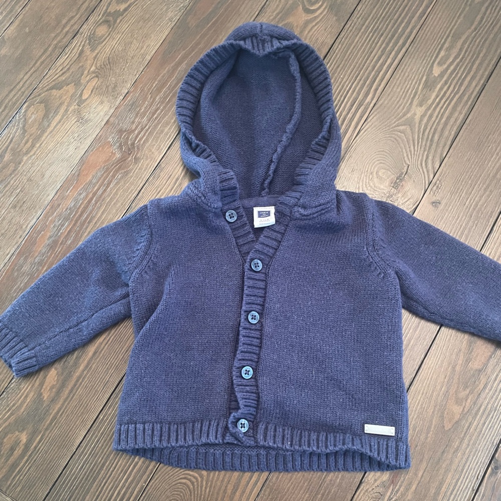 Cozy Blue Hooded Cardigan